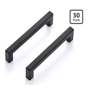 Ravinte 30 Pack Solid 5 Inch‎ Kitchen Square Cabinet Handles Matte Black Pulls